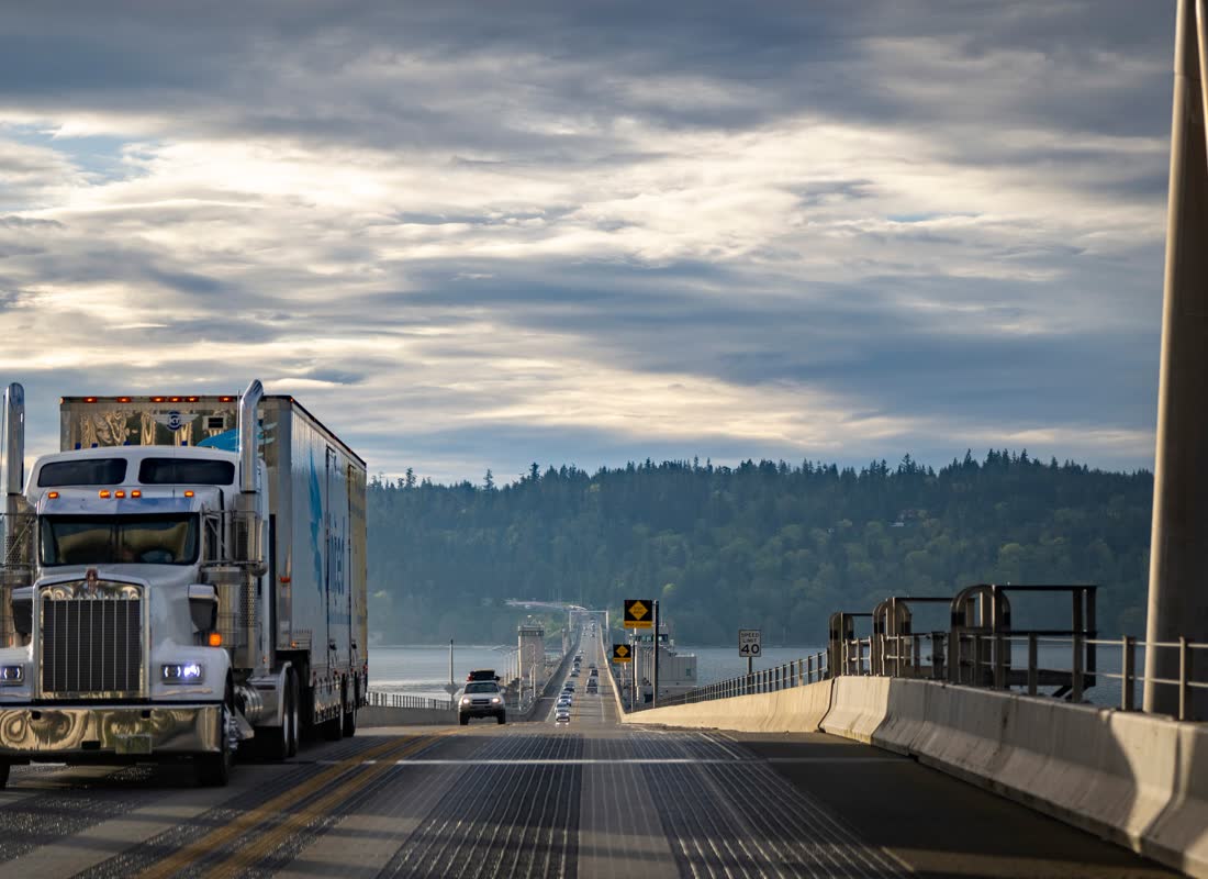 Full truckload tractor-trailer on the highway